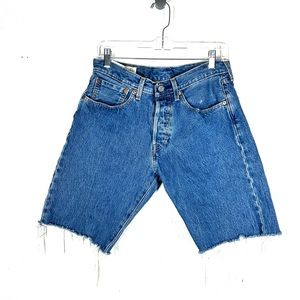 Levis 501 Bermuda Denim Shorts Button Fly Cut Offs 31